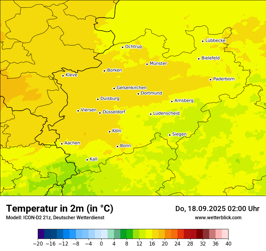Modellkarten Temperatur