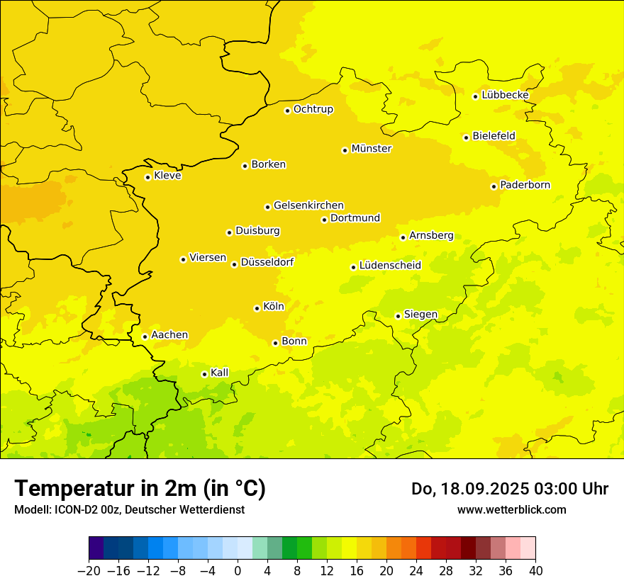 Modellkarten Temperatur