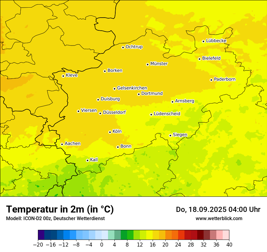 Modellkarten Temperatur