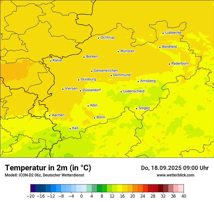 Modellkarten Temperatur