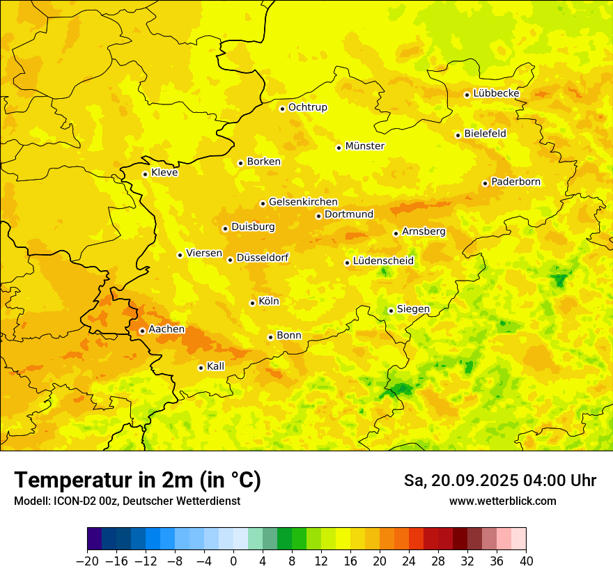 Modellkarten Temperatur