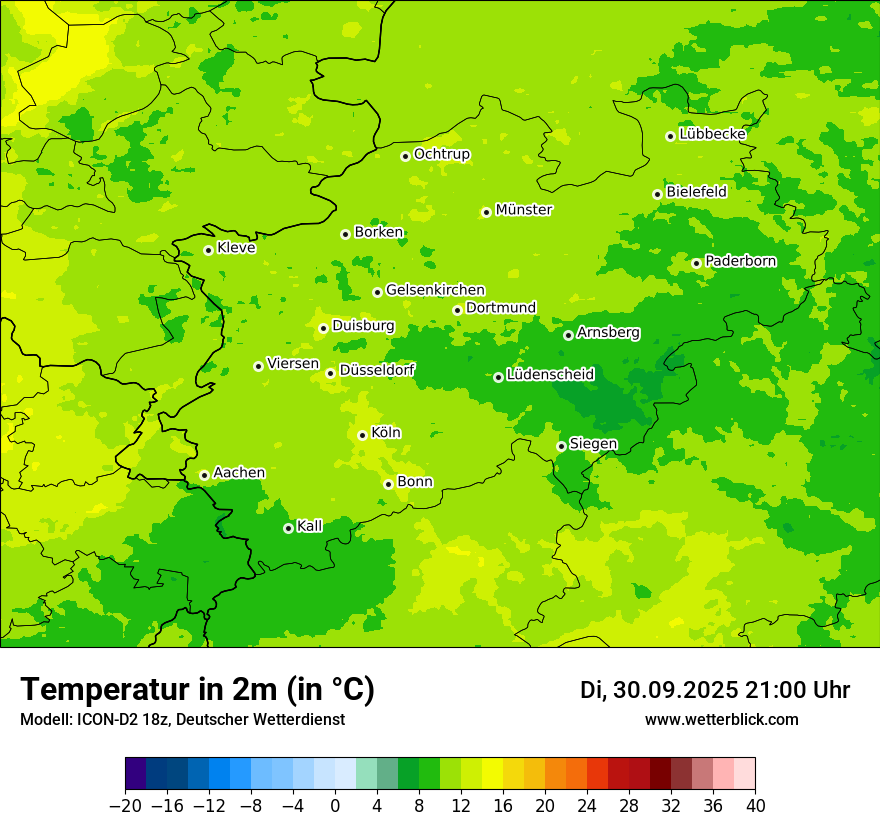 Modellkarten Temperatur