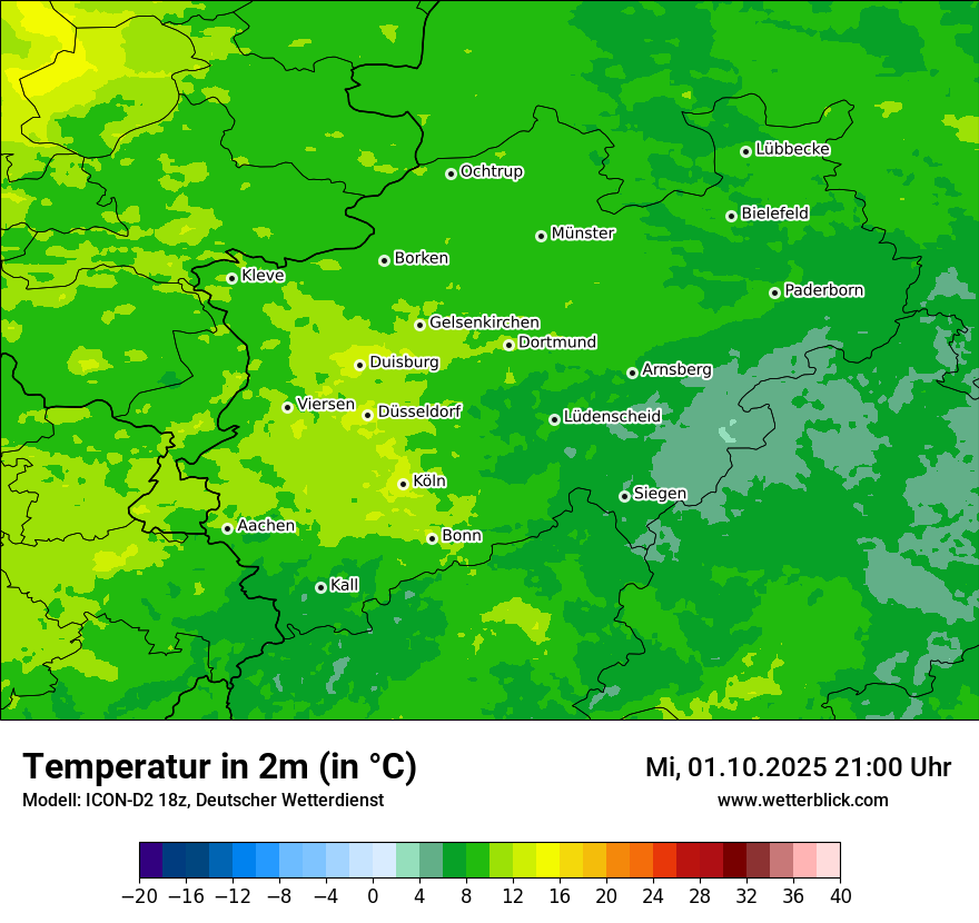 Modellkarten Temperatur