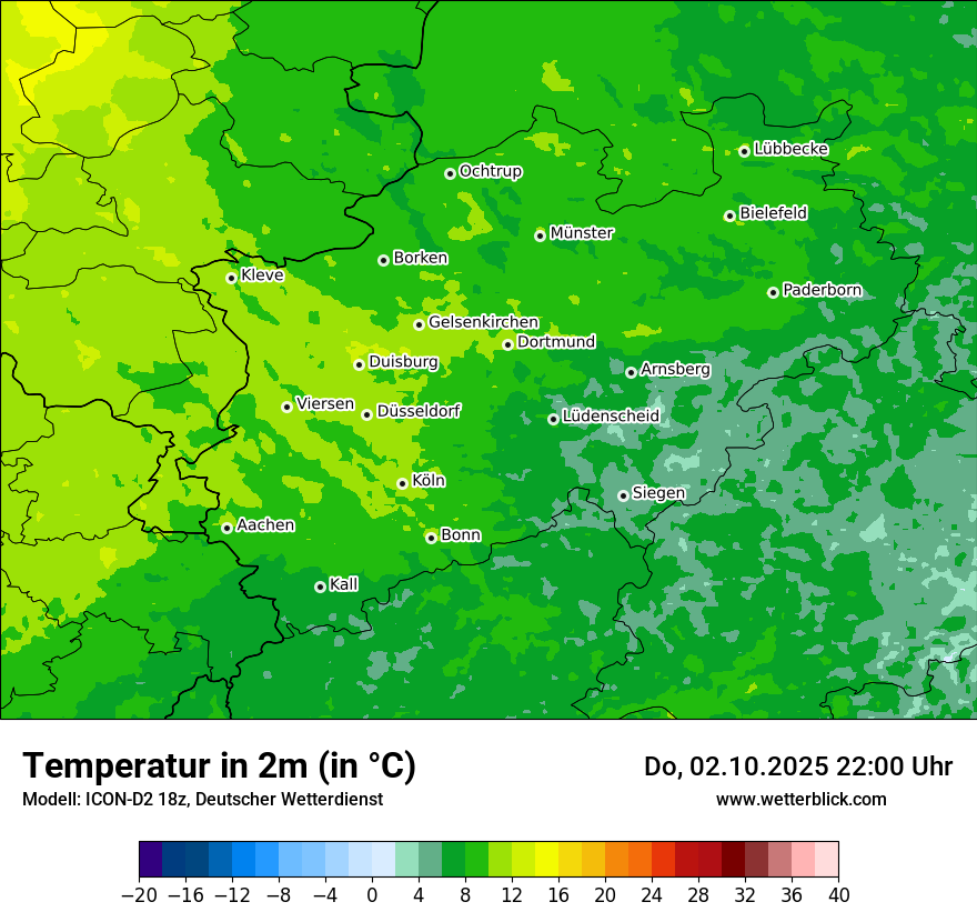 Modellkarten Temperatur