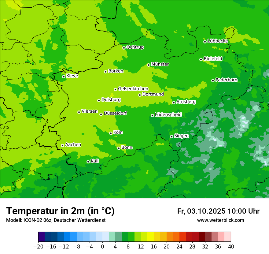 Modellkarten Temperatur