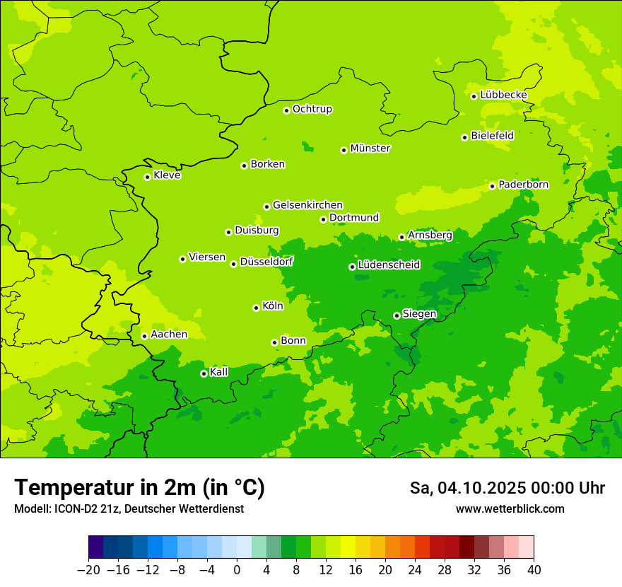 Modellkarten Temperatur
