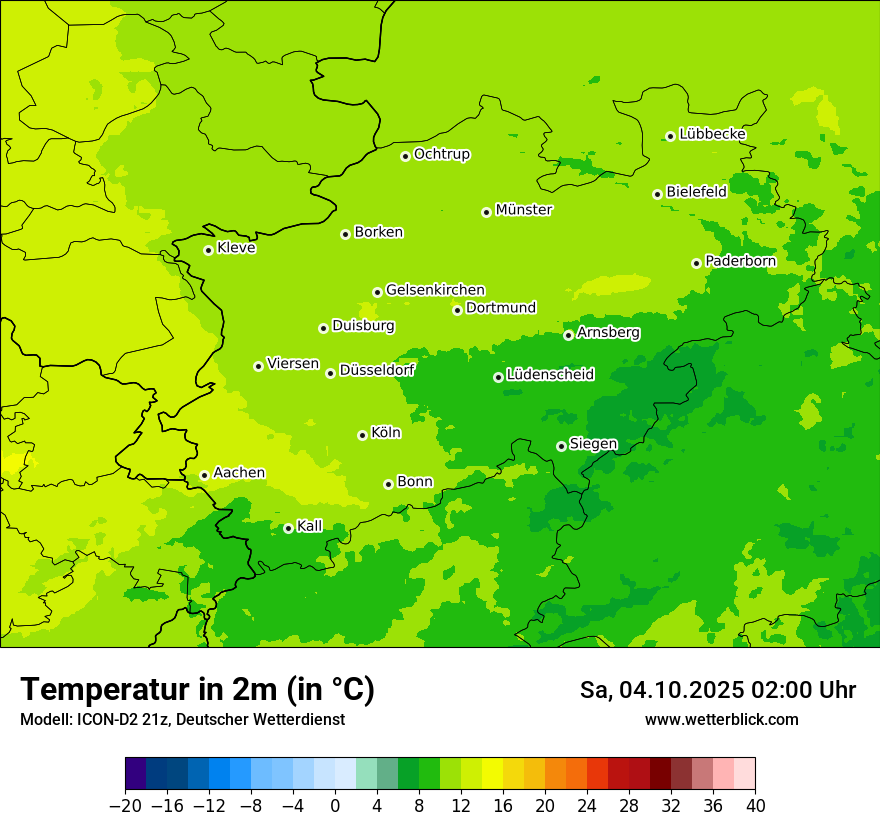 Modellkarten Temperatur