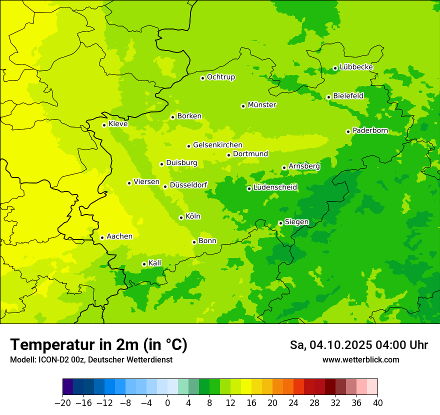 Modellkarten Temperatur