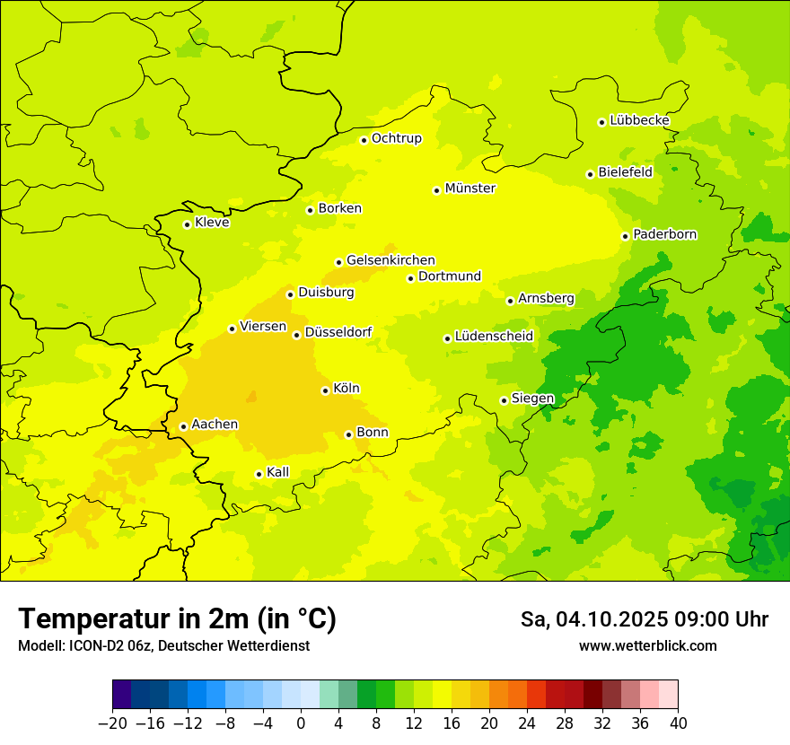 Modellkarten Temperatur