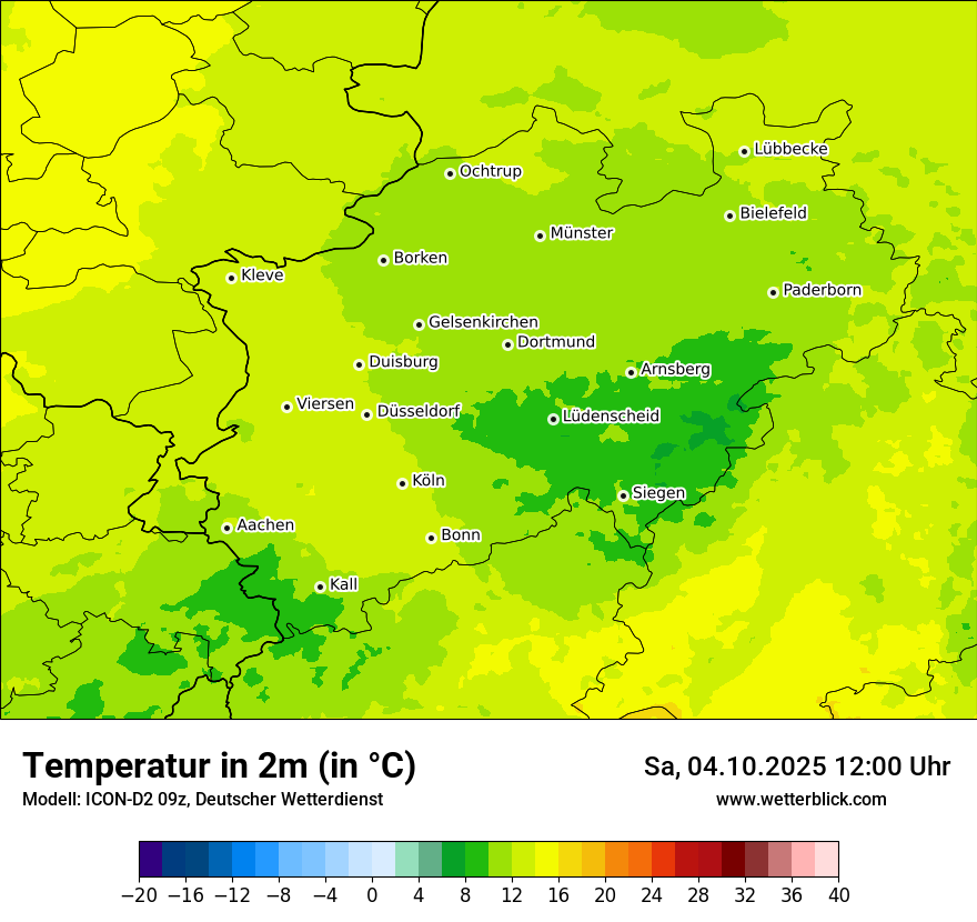 Modellkarten Temperatur