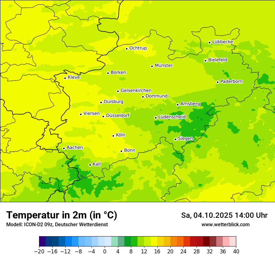 Modellkarten Temperatur