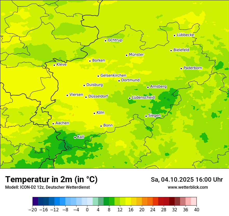 Modellkarten Temperatur