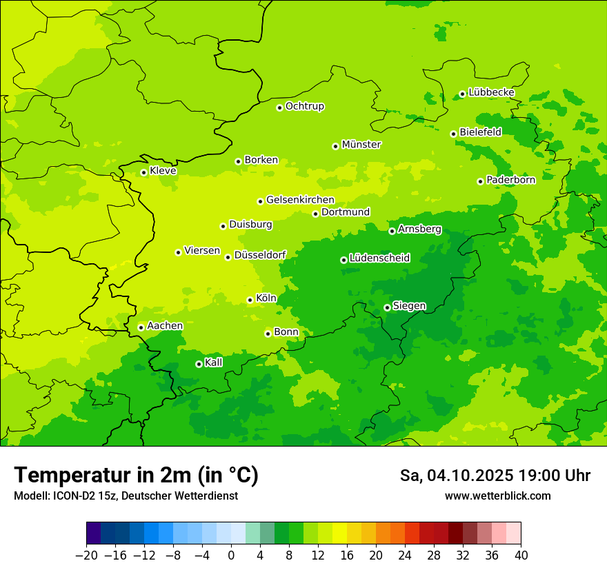Modellkarten Temperatur