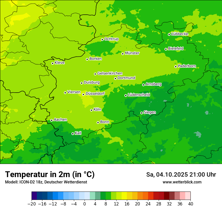 Modellkarten Temperatur