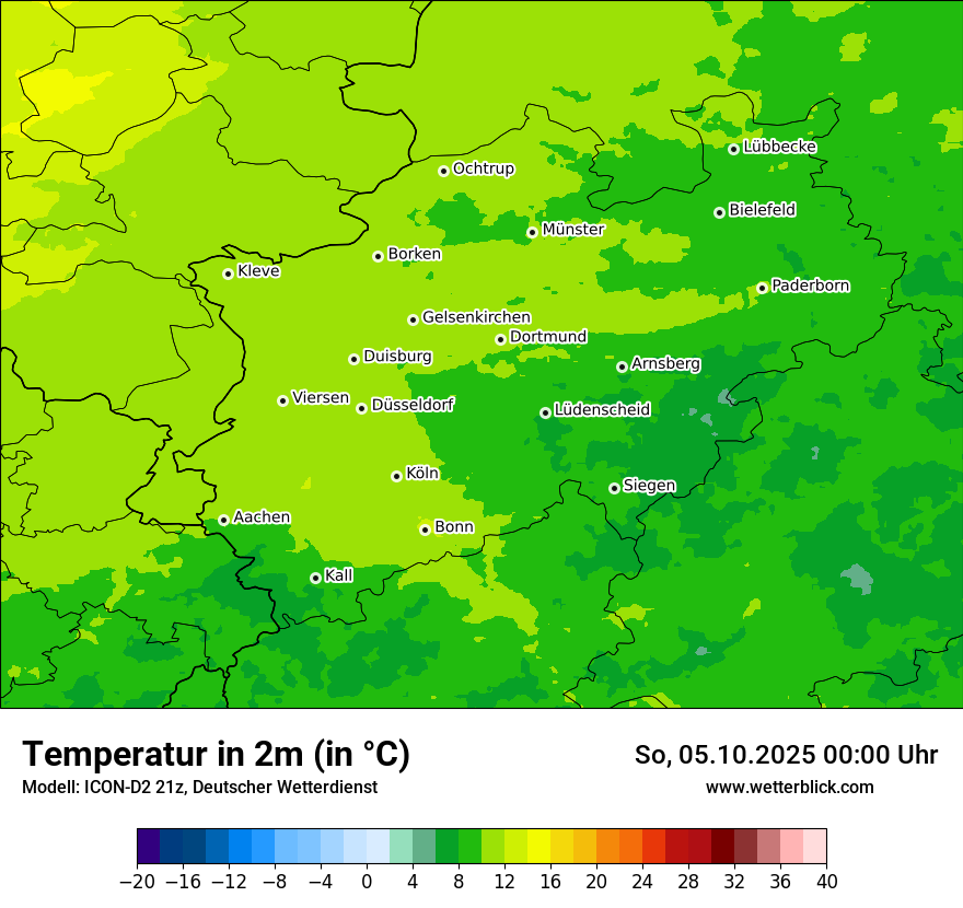 Modellkarten Temperatur