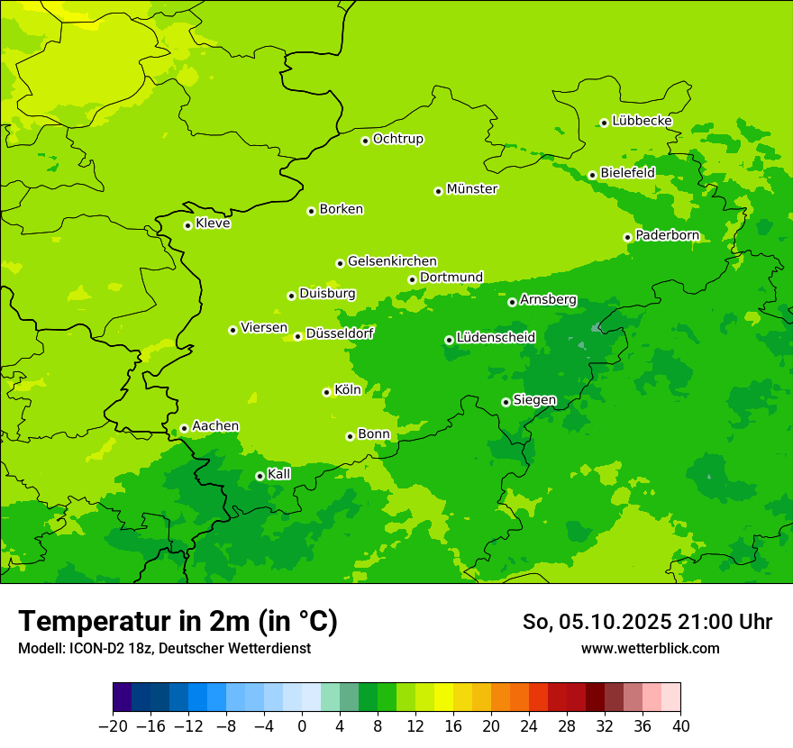 Modellkarten Temperatur