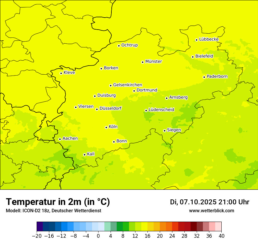 Modellkarten Temperatur