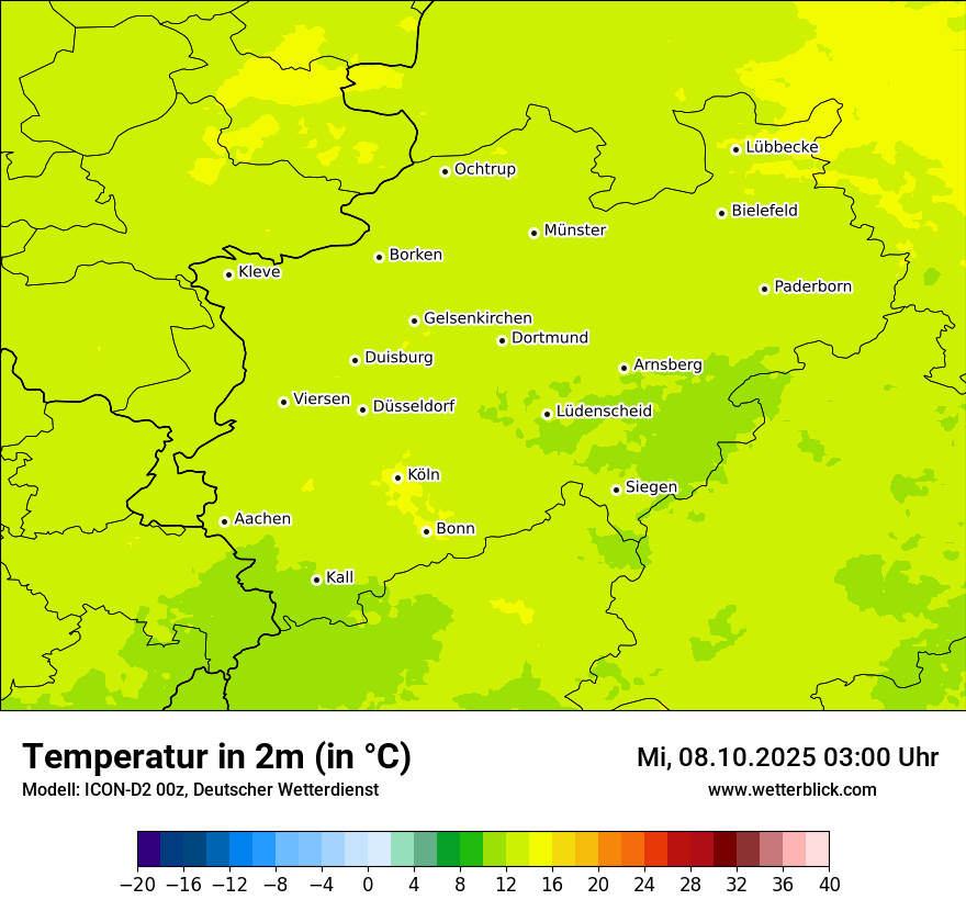 Modellkarten Temperatur