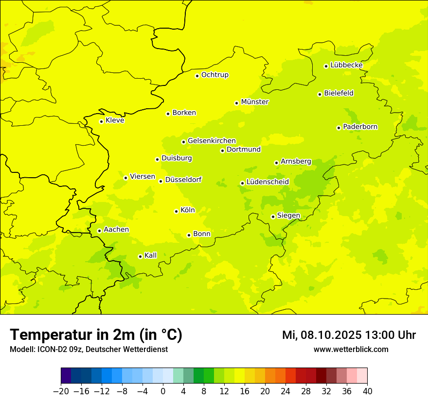 Modellkarten Temperatur