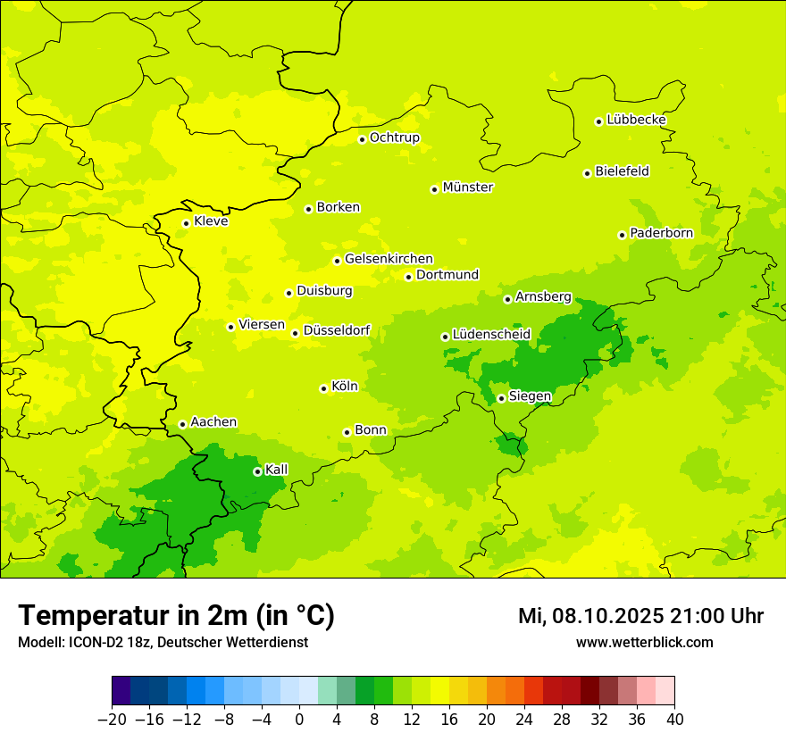 Modellkarten Temperatur