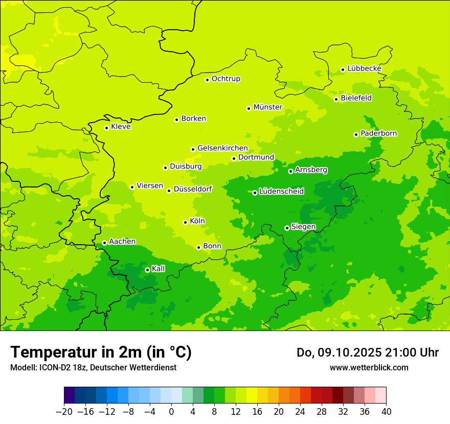 Modellkarten Temperatur