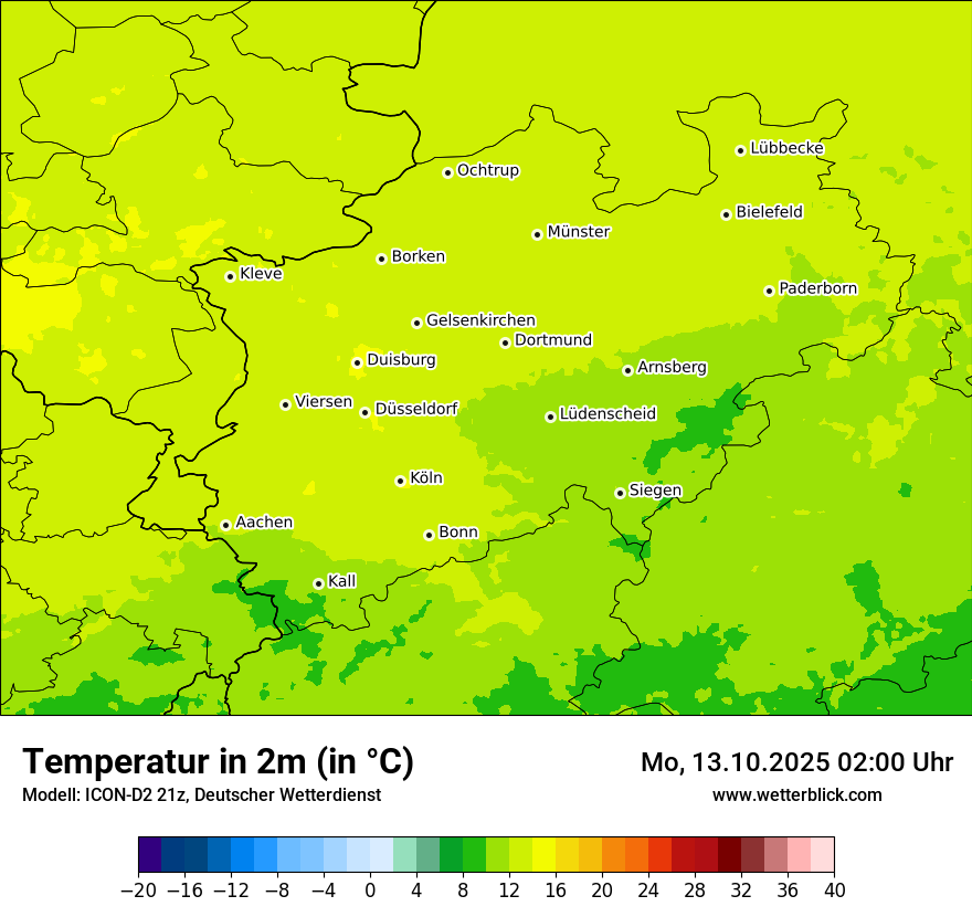 Modellkarten Temperatur