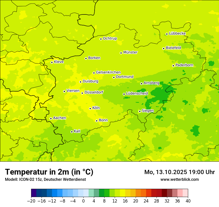Modellkarten Temperatur