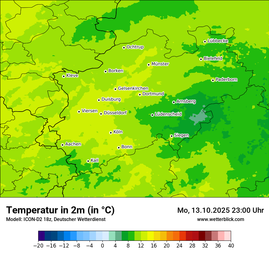 Modellkarten Temperatur