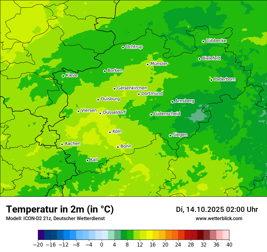 Modellkarten Temperatur