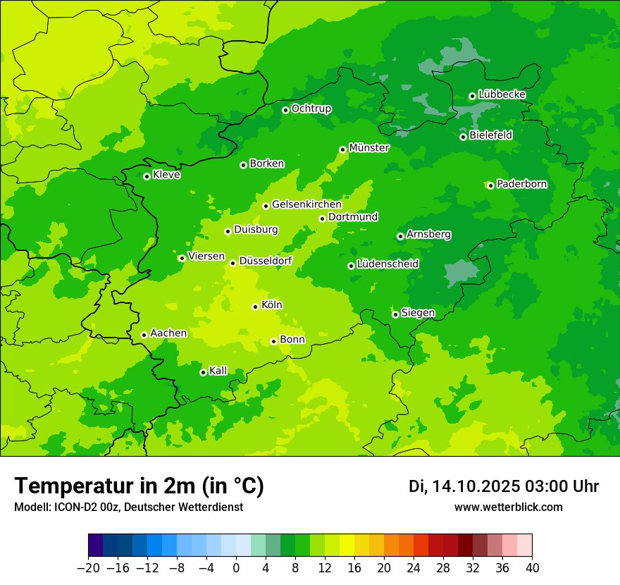 Modellkarten Temperatur