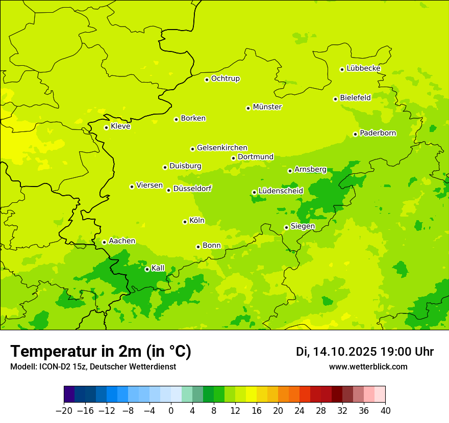 Modellkarten Temperatur