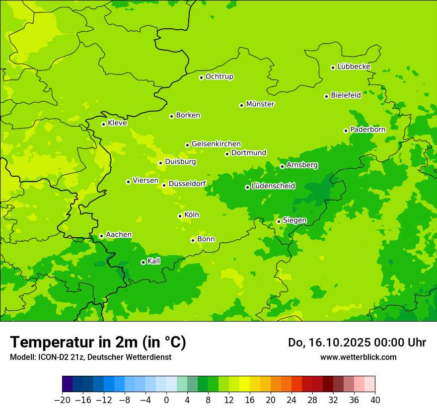 Modellkarten Temperatur