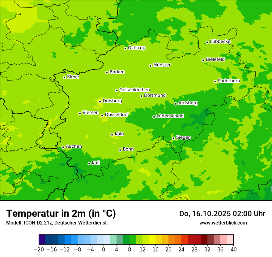 Modellkarten Temperatur
