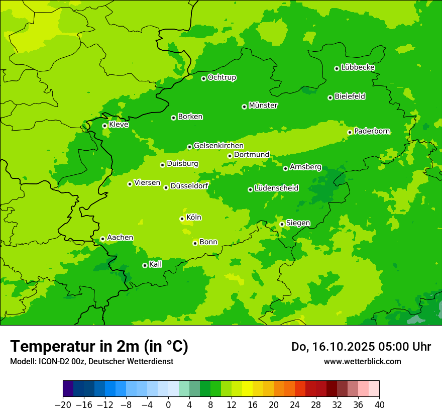 Modellkarten Temperatur