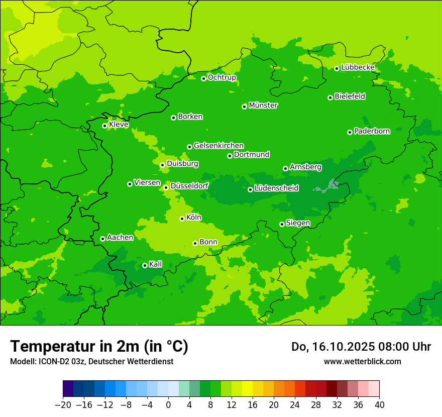 Modellkarten Temperatur