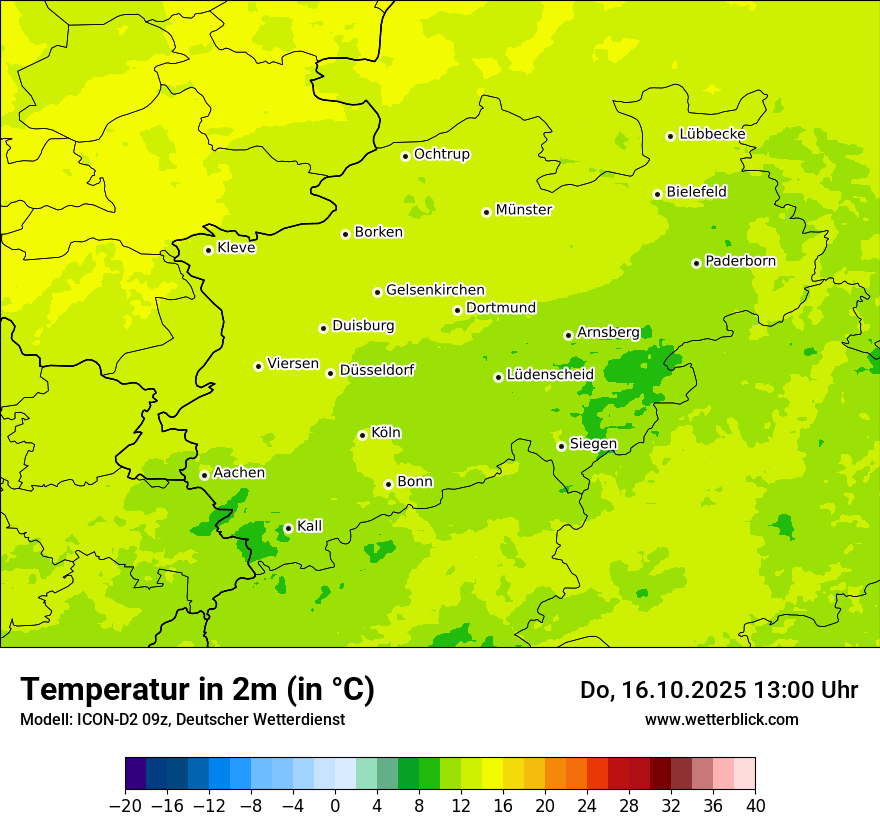 Modellkarten Temperatur