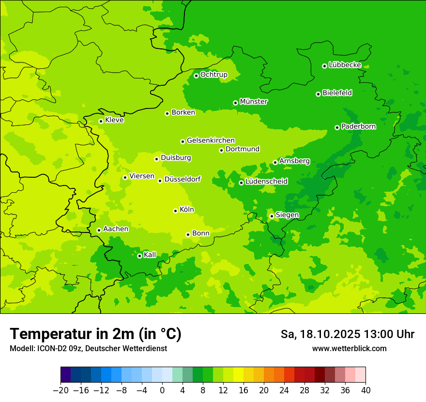 Modellkarten Temperatur