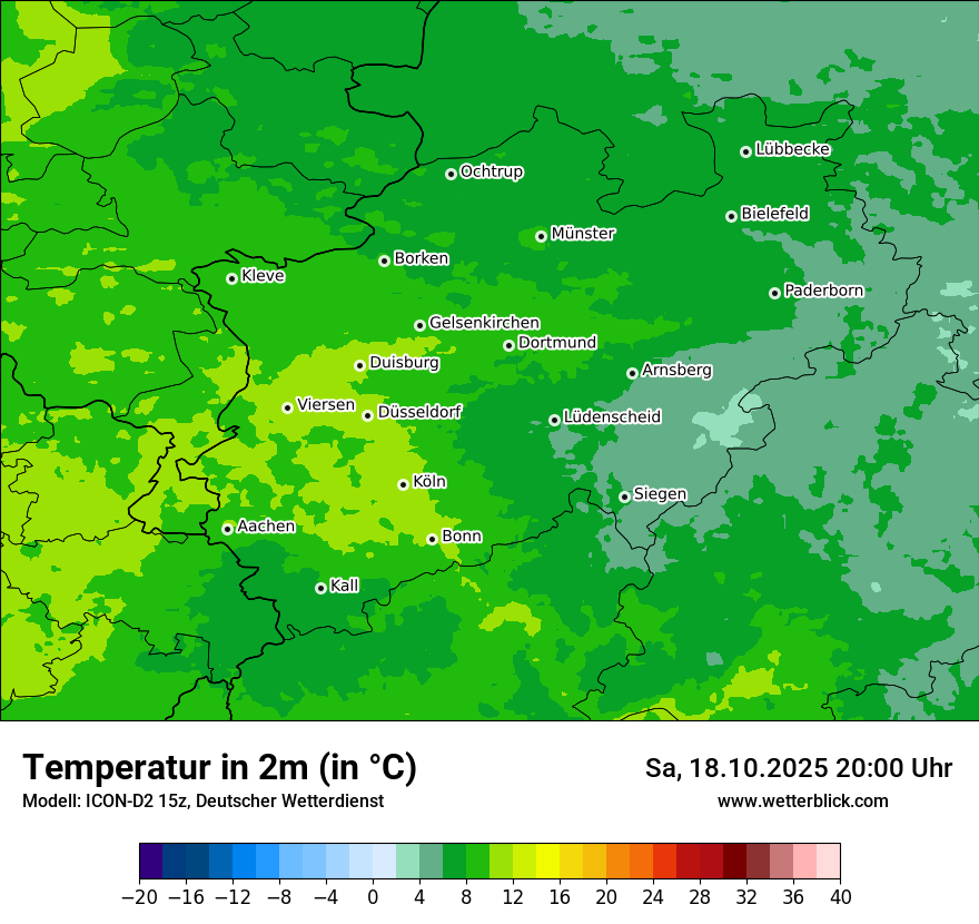 Modellkarten Temperatur