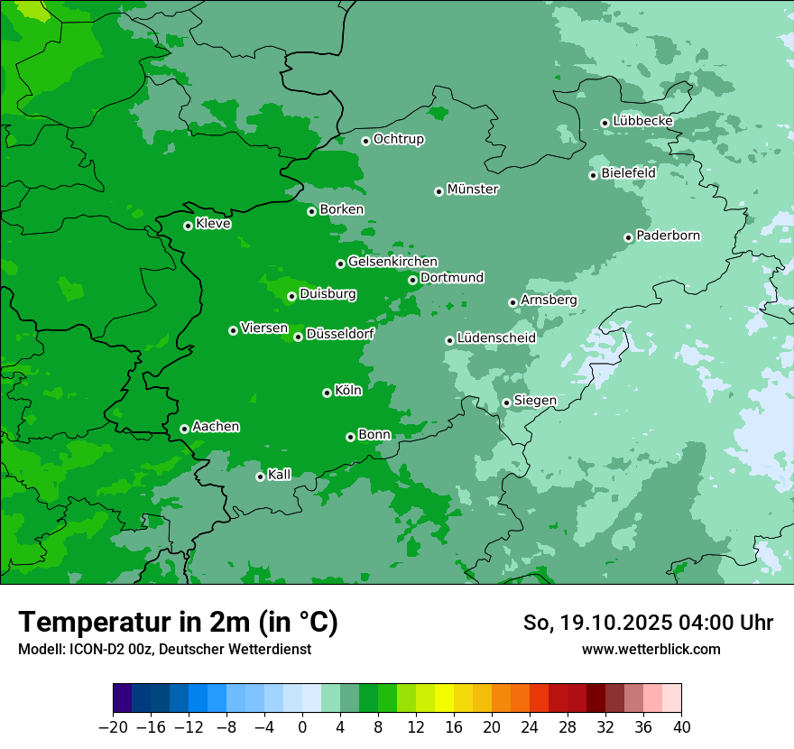 Modellkarten Temperatur