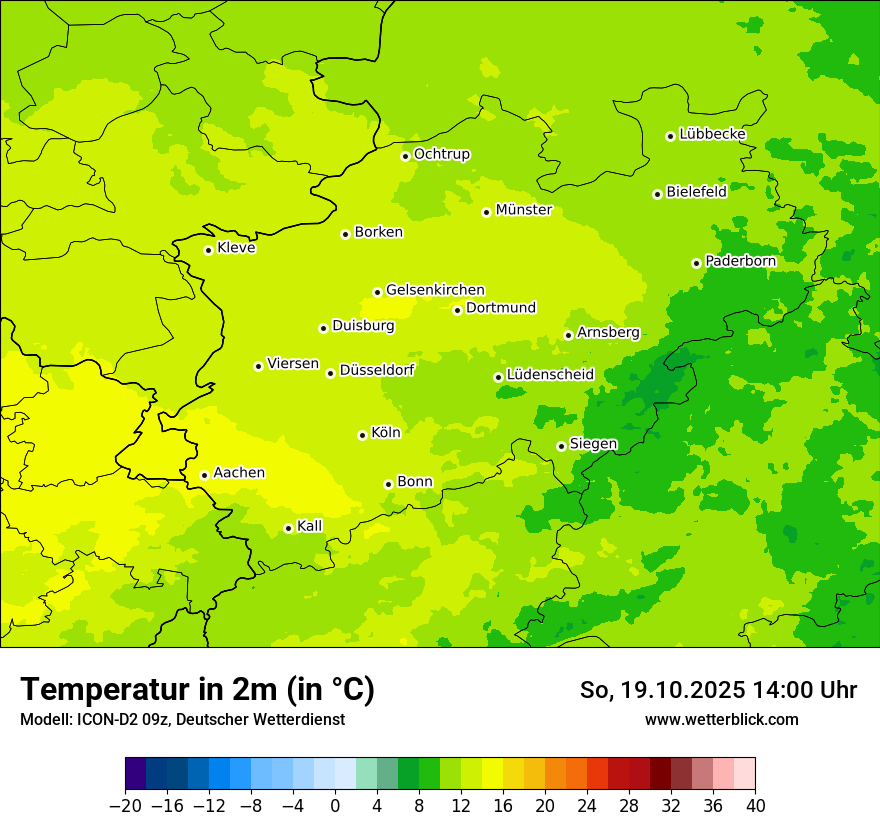 Modellkarten Temperatur