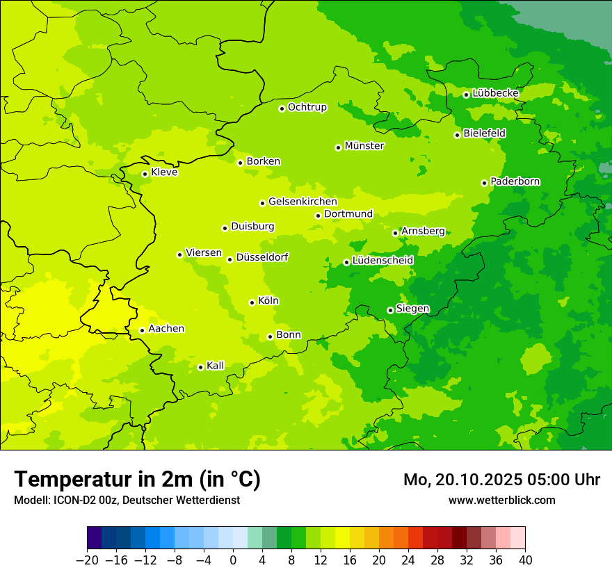 Modellkarten Temperatur
