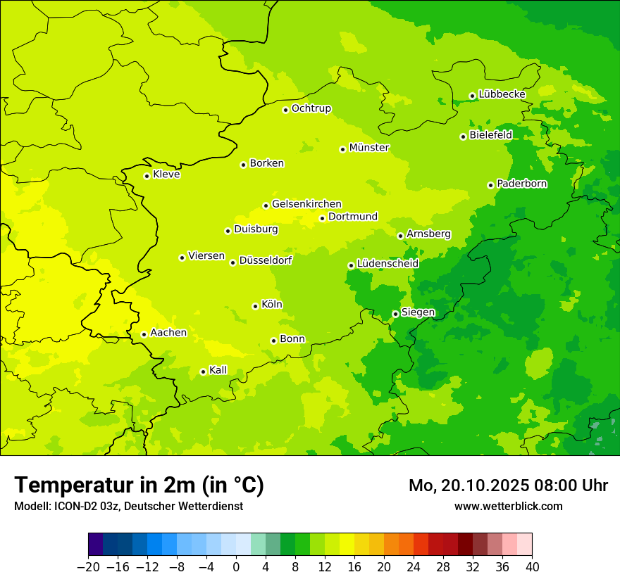 Modellkarten Temperatur