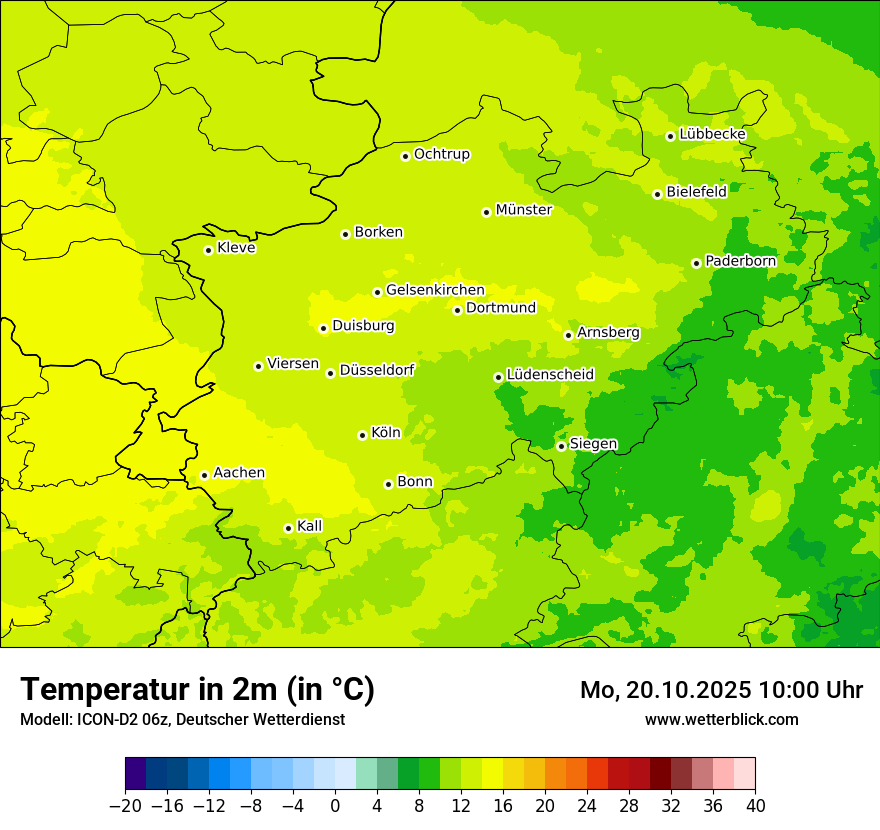 Modellkarten Temperatur