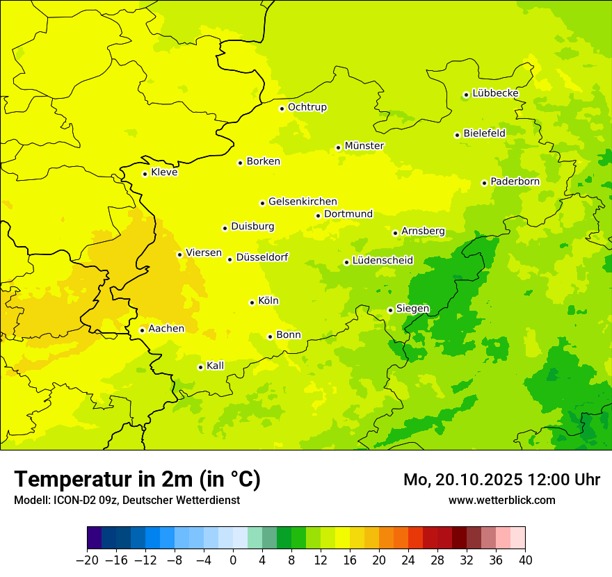 Modellkarten Temperatur