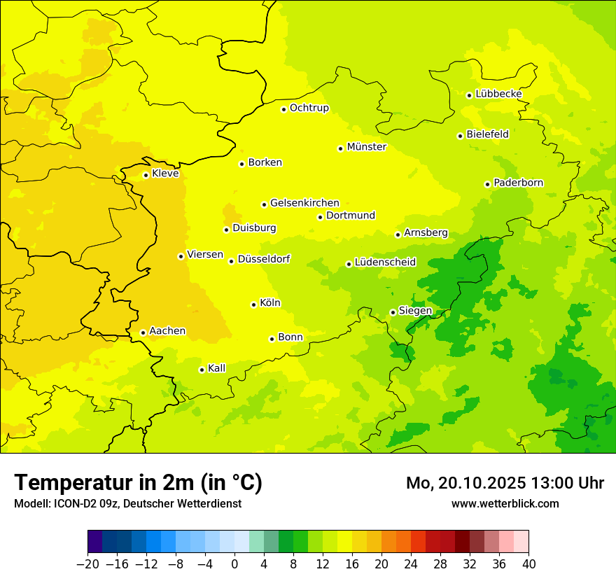 Modellkarten Temperatur
