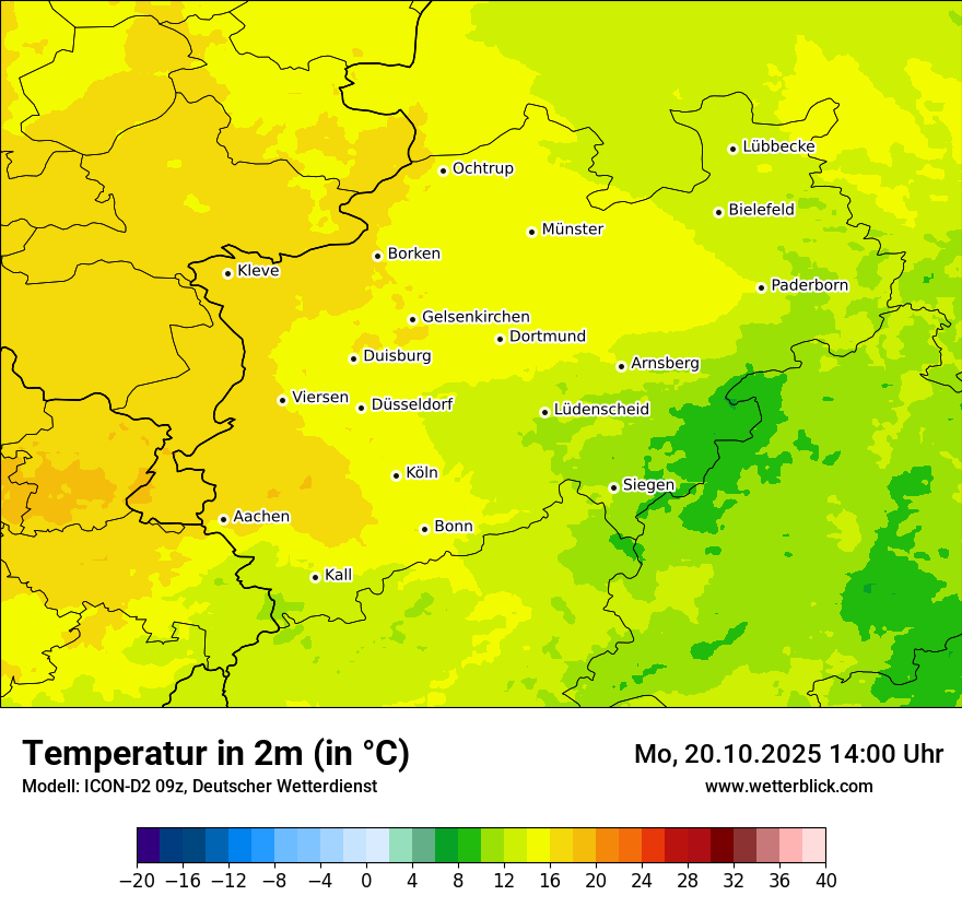 Modellkarten Temperatur