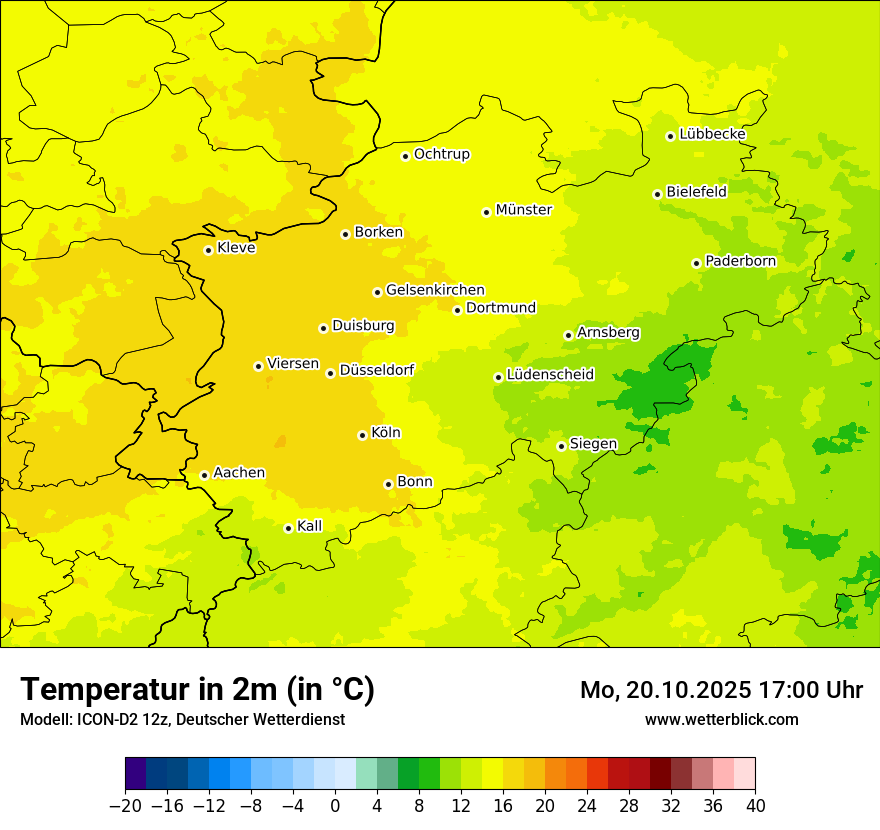 Modellkarten Temperatur