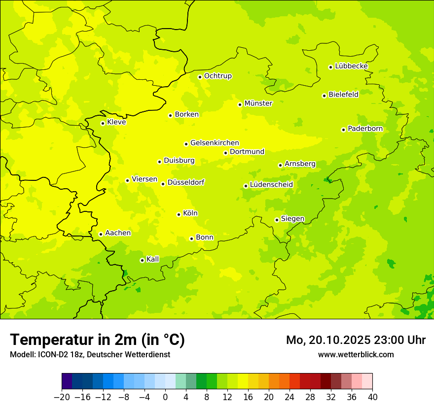 Modellkarten Temperatur