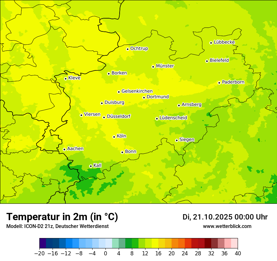 Modellkarten Temperatur