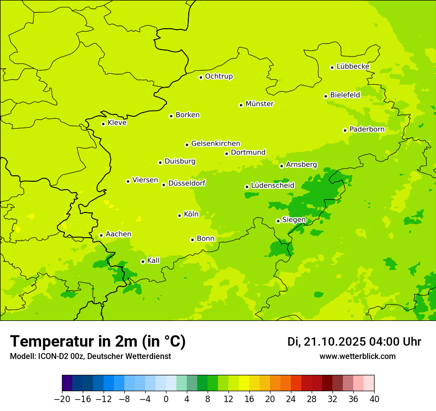 Modellkarten Temperatur